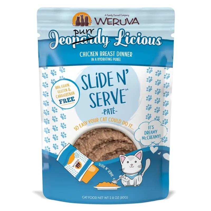 Weruva Cat Pate Cat Food - Jeopurrdy Licious Chicken Breast -  2.8oz Pouch