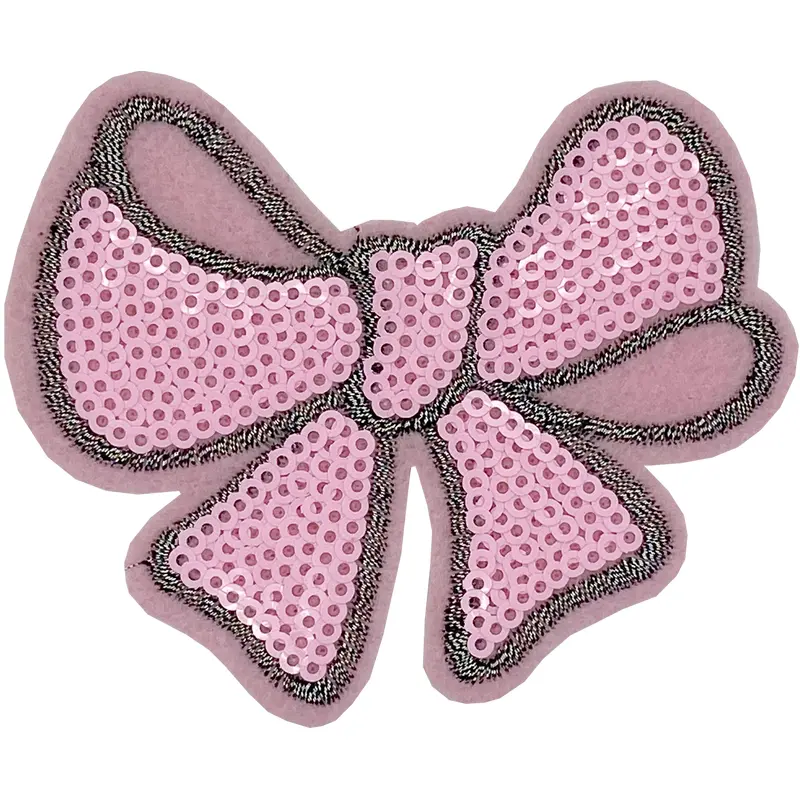 Pink Sequin Bow - Patch