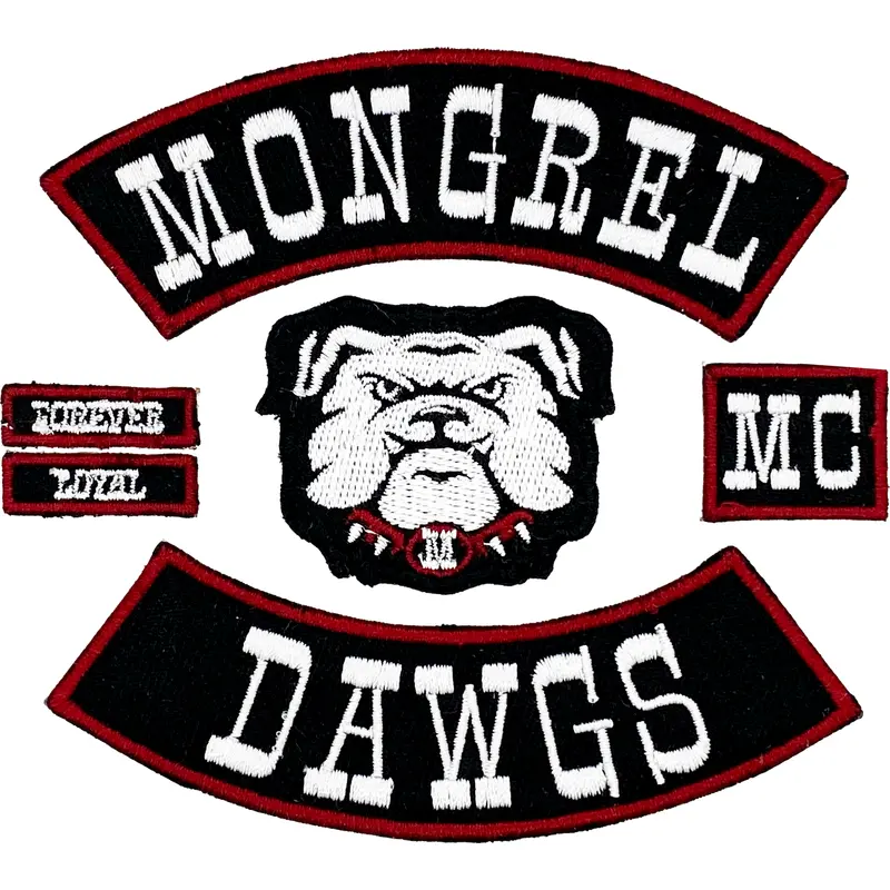 Mongrel Dawg 6 Piece EMBROIDERY Patch (8)