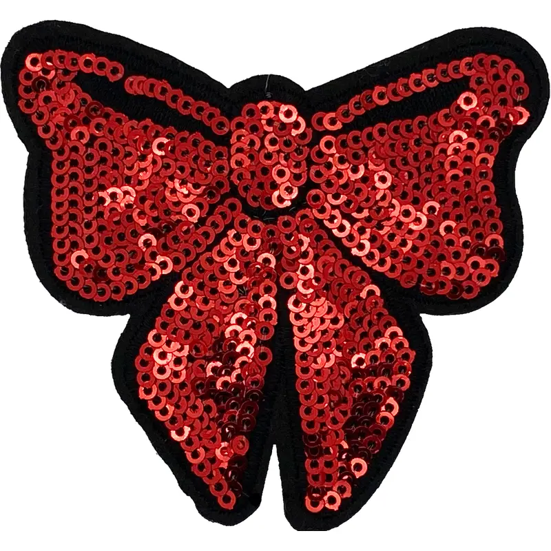 Red Sequin Bow - Patch