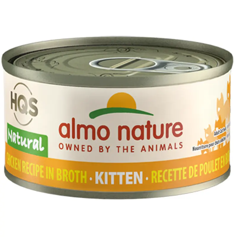 Almo Nature HQS Natural Chicken In Broth Kitten Formula Canned Cat Food: 2.47- Oz Cans, Case of 24