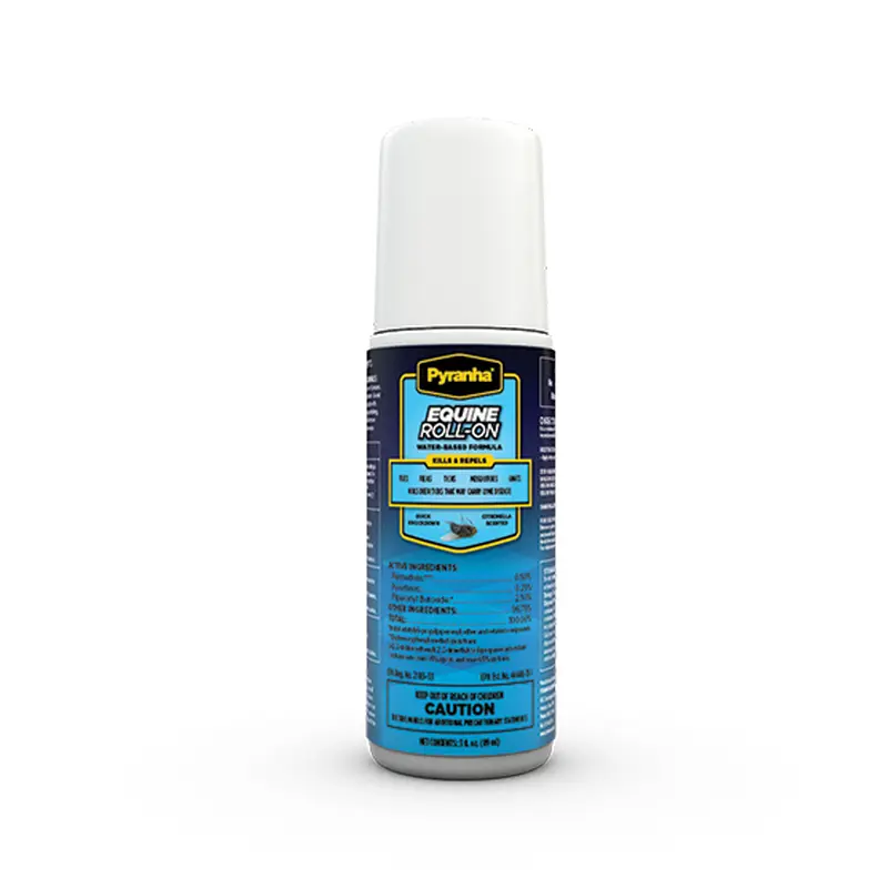 Pyranha Equine Roll-On Water Based Formula Fly Repellent 3- Oz Bottle