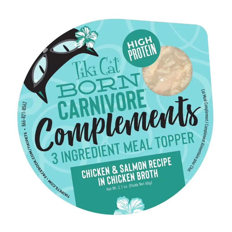 Tiki Cat Born Carnivore Complements Chicken & Salmon Cat Food Topper 2.1oz