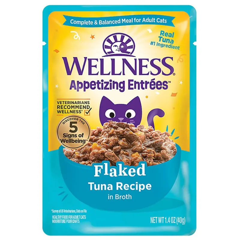 Wellness Appetizing Entrees Flaked Tuna Wet Cat Food 1.4oz Pouch