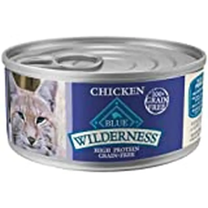 Blue Buffalo Wilderness High Protein Chicken Pate Wet Cat Food for Adult Cats  Grain-Free  5.5 oz. Can