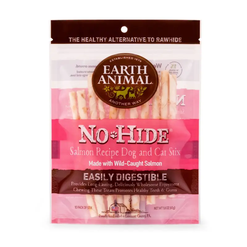 Earth Animal Wellness & Longevity Solutions No-Hide Salmon Stix Small Breed Dog Treats  10 Ct