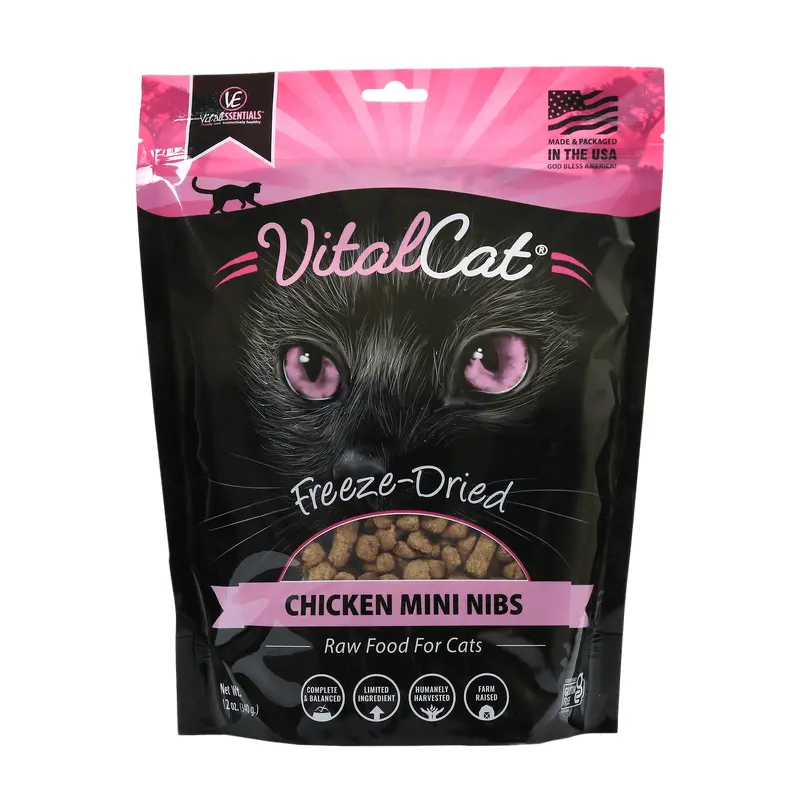 Vital Essentials Freeze Dried Cat Mini Nibs 12oz Chicken