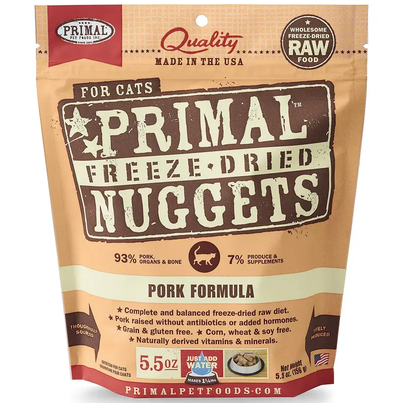 Primal Freeze-Dried Nuggets Pork Formula Cat Food 5.5oz