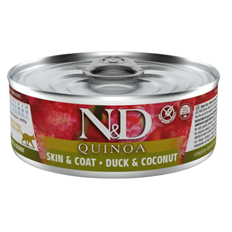 Farmina N&D Quinoa Functional Skin & Coat Wet Cat Food - Duck & Coconut - 2.8oz Can