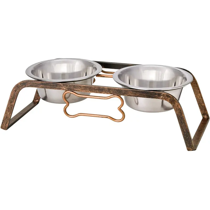 Loving Pets Rustic Bone Dog Diner 2qt