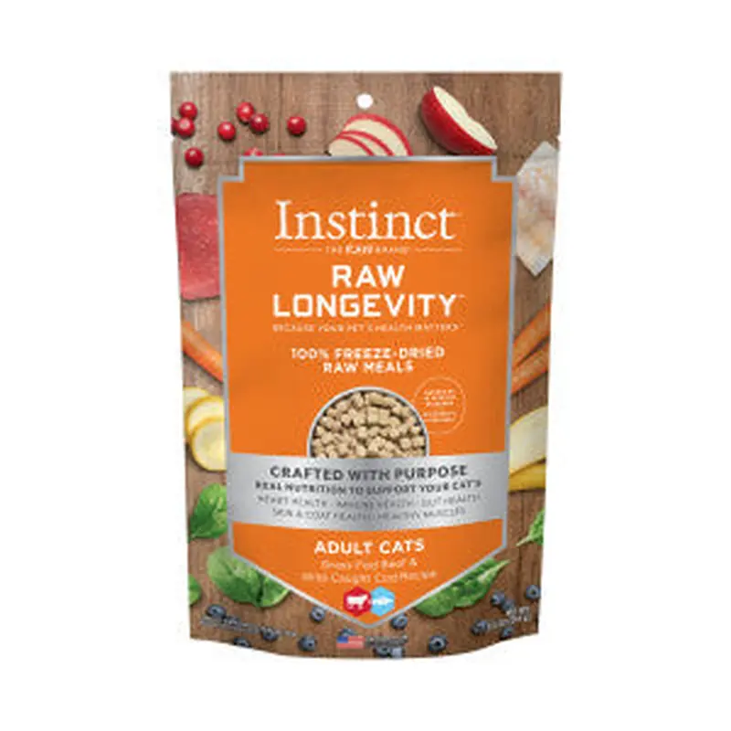 Nature's Variety Instinct Longevity Freeze Dried Raw Meals for Cats 9.5oz Beef and Cod