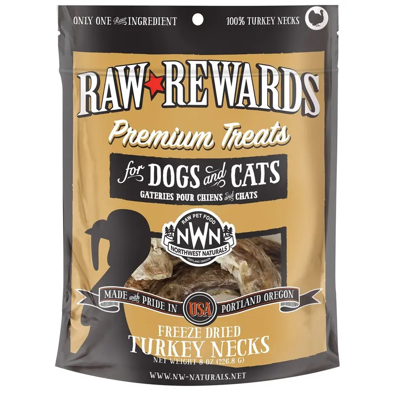 Northwest Naturals Raw Rewards Treats Turkey Necks 8oz