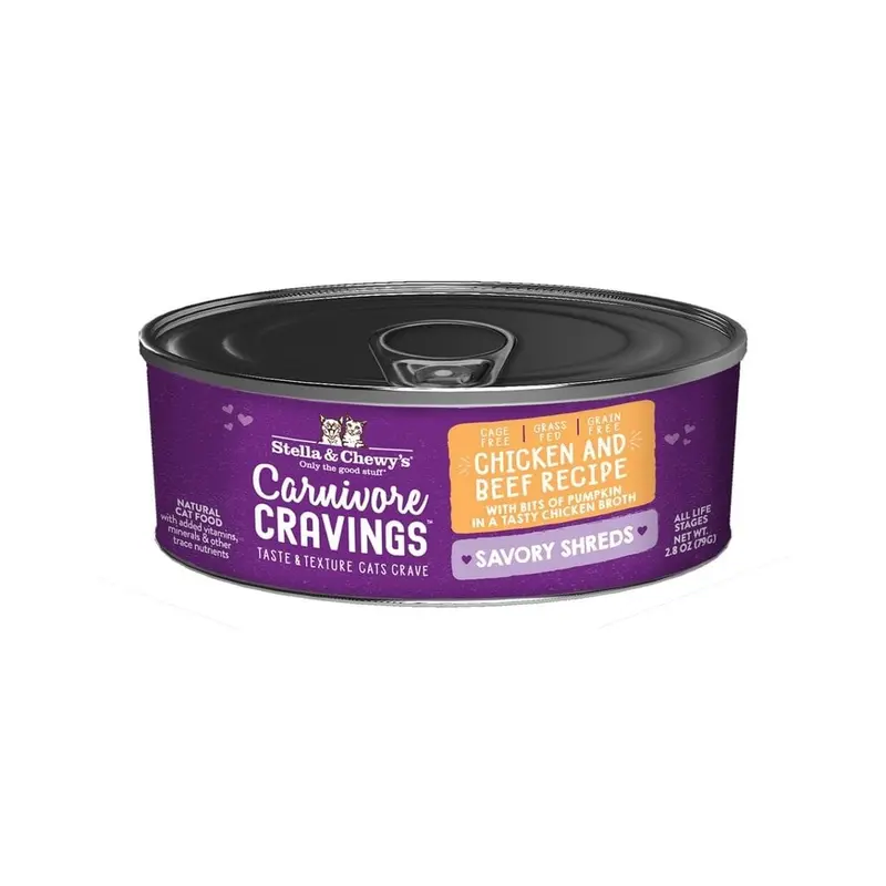 Stella and Chewy's Wet Cat food Shreds 2.8oz Chicken and Beef