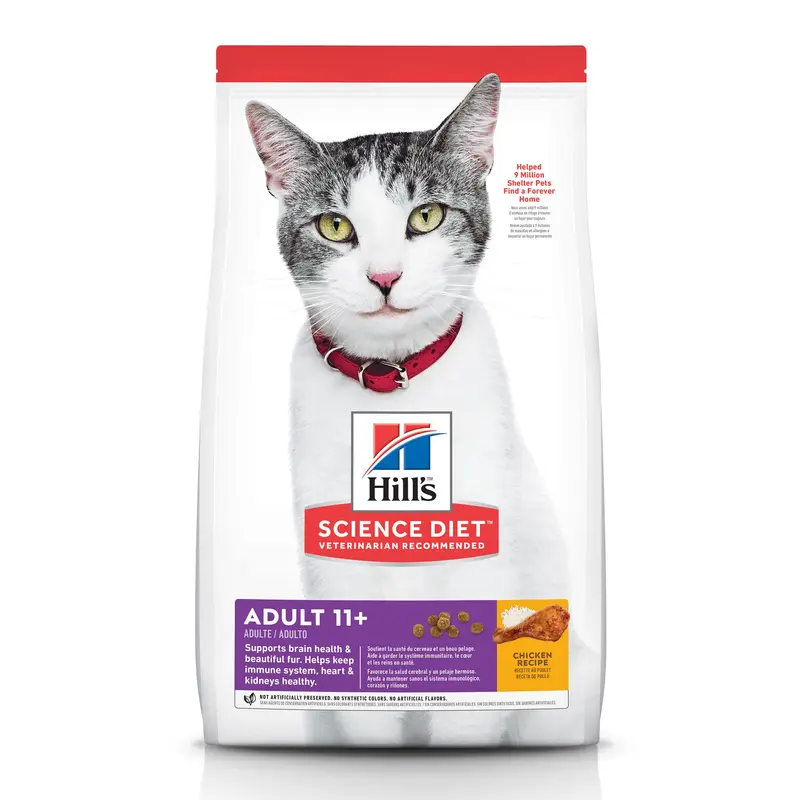 Hill's Science Diet Senior 11+ Chicken Recipe Dry Cat Food, 7 lb bag