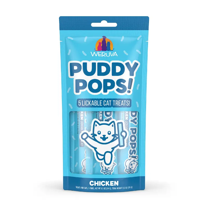 Weruva Puddy Pops Lickable Chicken Cat Treat .5oz 5pk