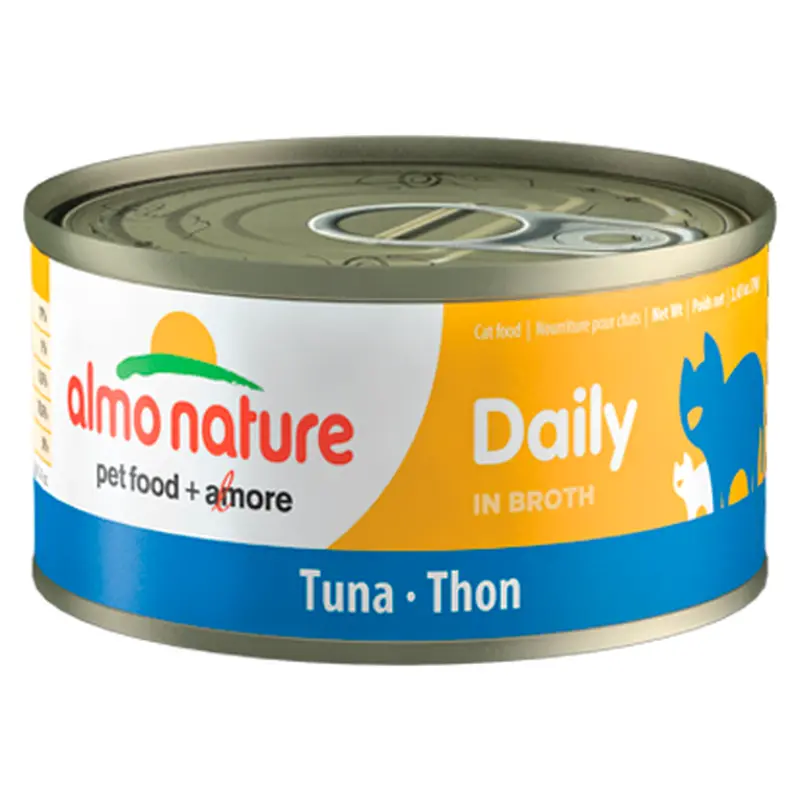 Almo Nature Daily Tuna In Broth Canned Cat Food: 2.47- Oz Cans, Case of 24