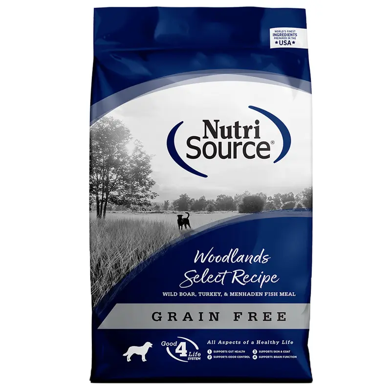 NutriSource Grain Free Dry Dog Food - Woodland Select Boar, Turkey, & Menhaden Fish - 5lb Bag