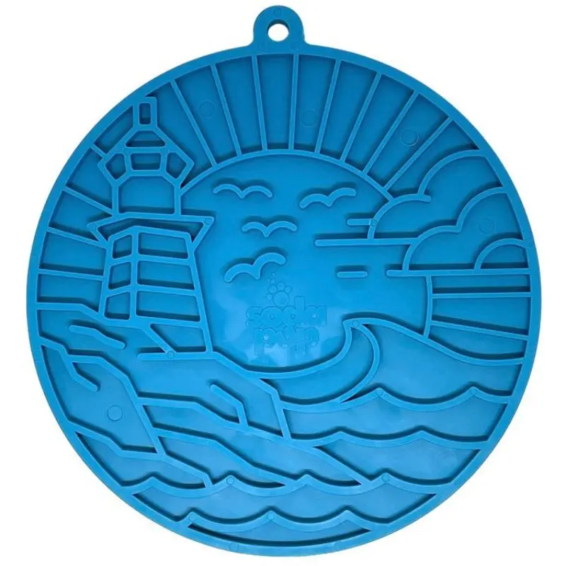 SodaPup Emat Lighthouse Blue Enrichment Lick Mat 8"