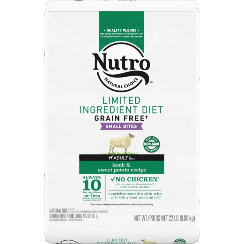 Nutro Limited Ingredient Diet Grain Free Small Bites Adult Lamb and Sweet Potato Dry Dog Food