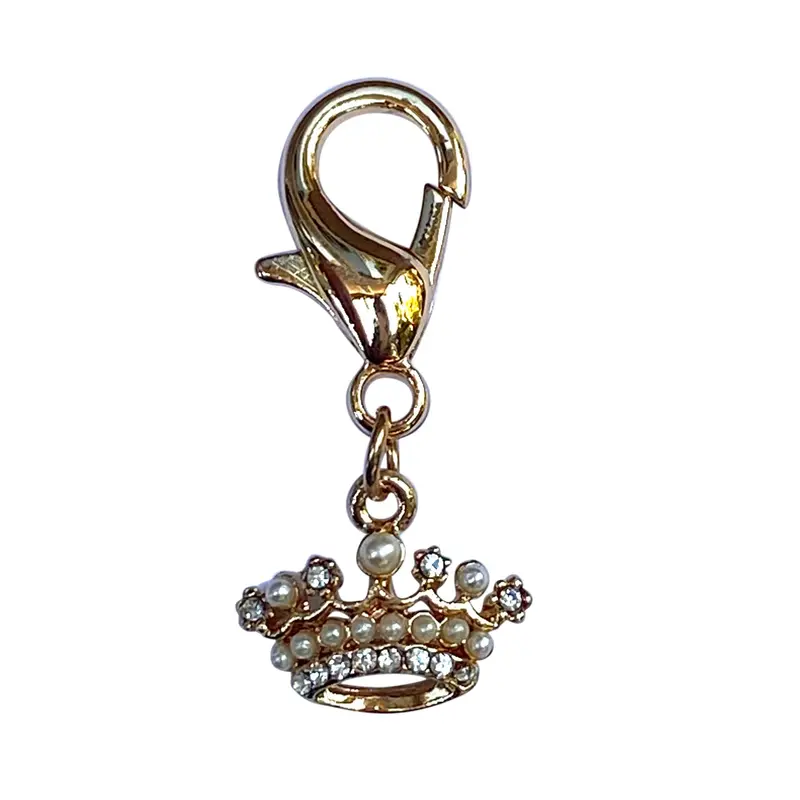 Tiny Crown w/ Pearls Dog Collar Charm