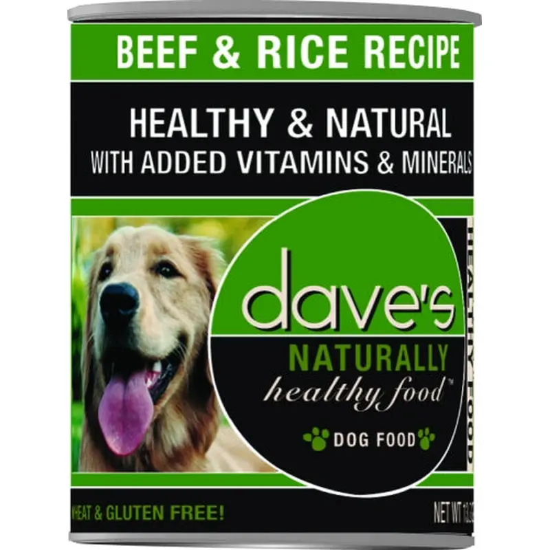 Dave's Naturally Healthy Beef And Rice Canned Dog Food