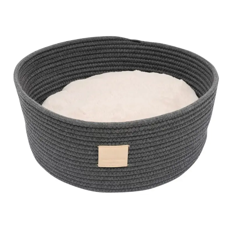 FuzzYard Life Rope Basket Bed Slate Grey