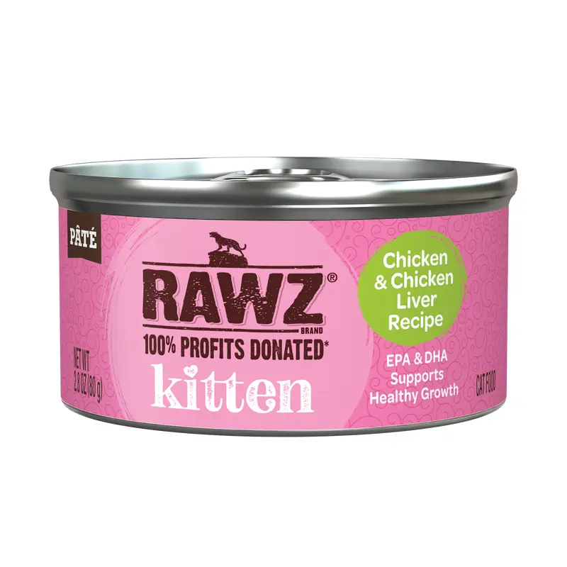 Rawz Chicken & Chicken Liver Kitten Canned 2.8oz