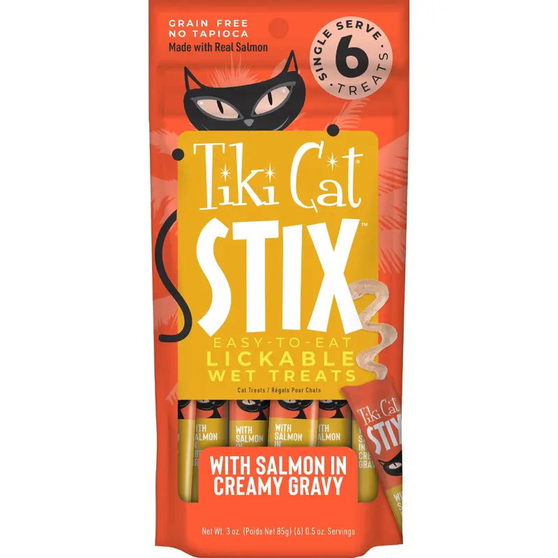 Tiki Cat Stix Wet Cat Treats Salmon 3oz Pouch
