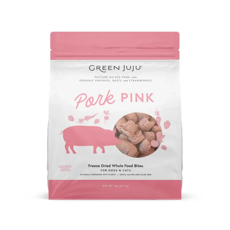 Green Juju Freeze Dried Pork Pink Whole Food Bites (18OZ)
