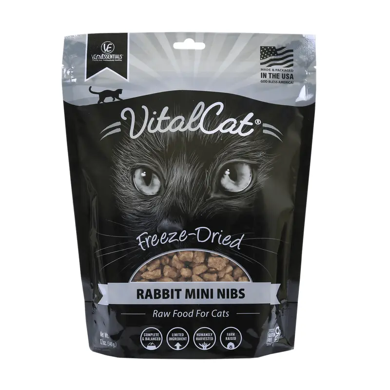 Vital Essentials Freeze Dried Cat Mini Nibs 12oz Rabbit