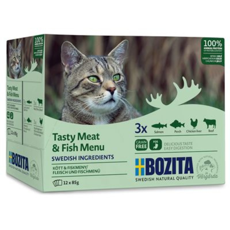 Bozita Chunks in Jelly Pouches Mixed Packs 12 x 85g